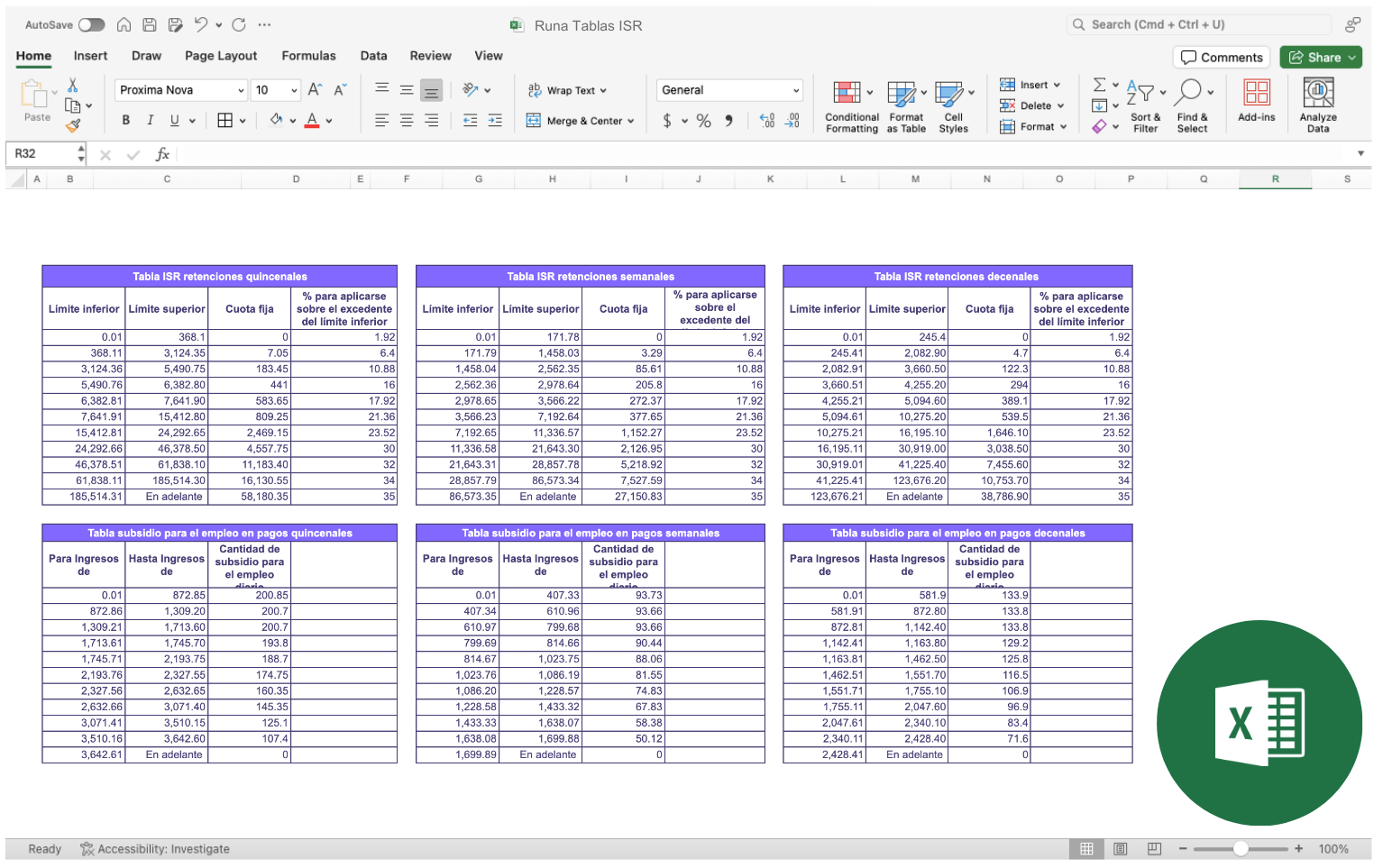 Tablas para cálculo de ISR 2026 | MX | Runa HR